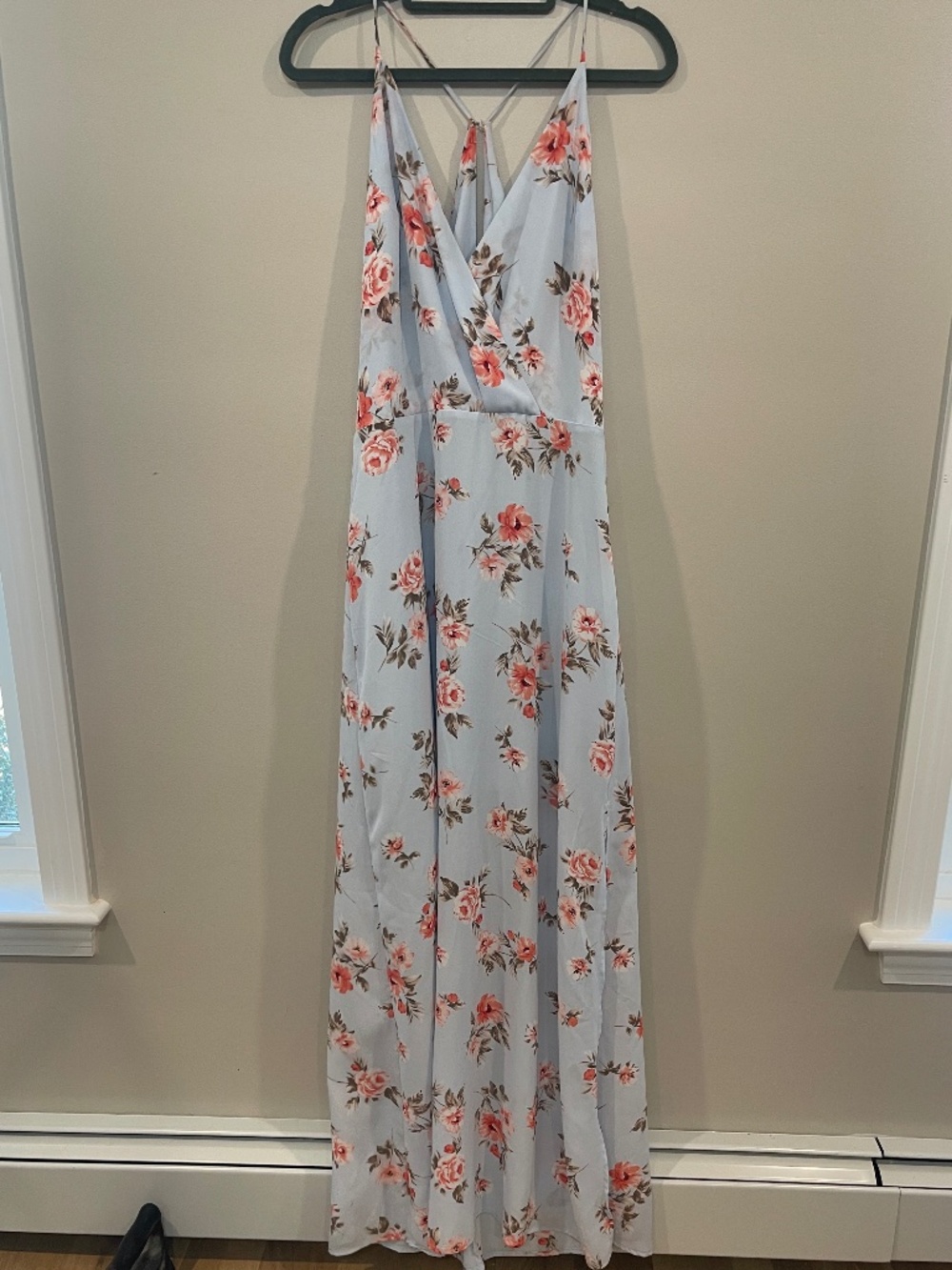 Lush full length floral side slit